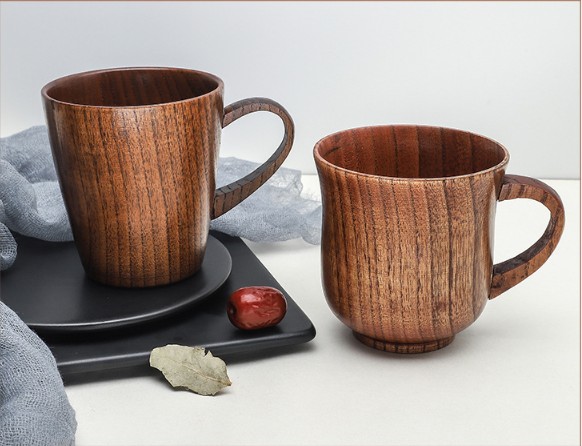 7Oz.Eco Friendly Custom Jujube Wood Cup With Handle view 3