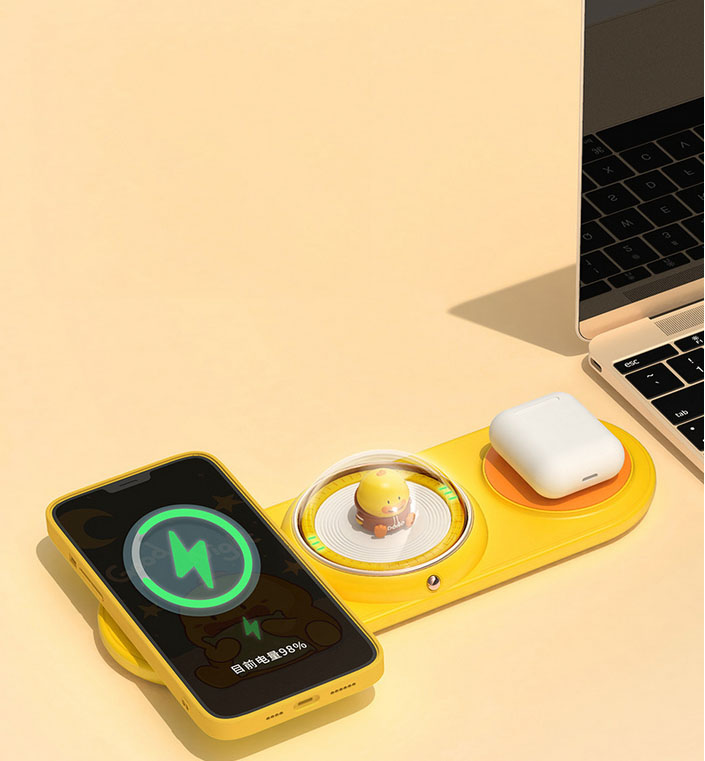 3 In 1 Wireless Fast Charger w/ Night Light