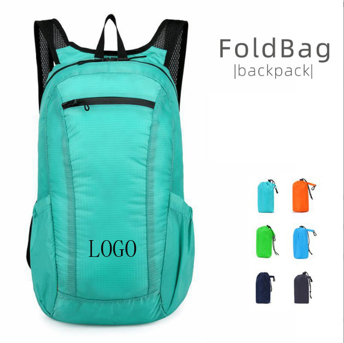 Economy Custom Outdoor Backpack Foldable into Pouch