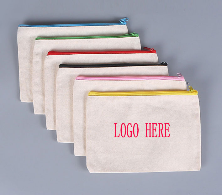 Multipurpose Canvas Pouch With Color Zipperd