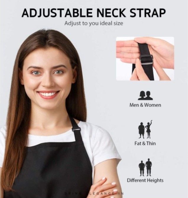 Adjustable Neck 2-Pocket Waterproof Apron view 2