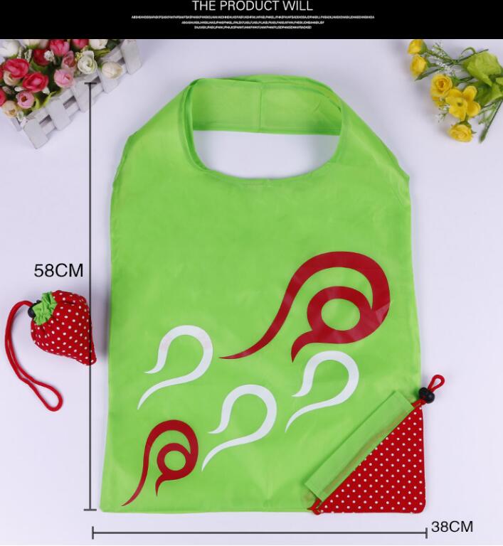 15" W x 23" H Strawberry Shape Folding Shopping Bag view 2