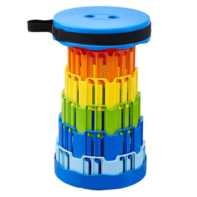 Portable Retractable PP Plastic Rainbow Folding Stool/Outdoor Fishing Chair/Camping Stool/Traveling view 2