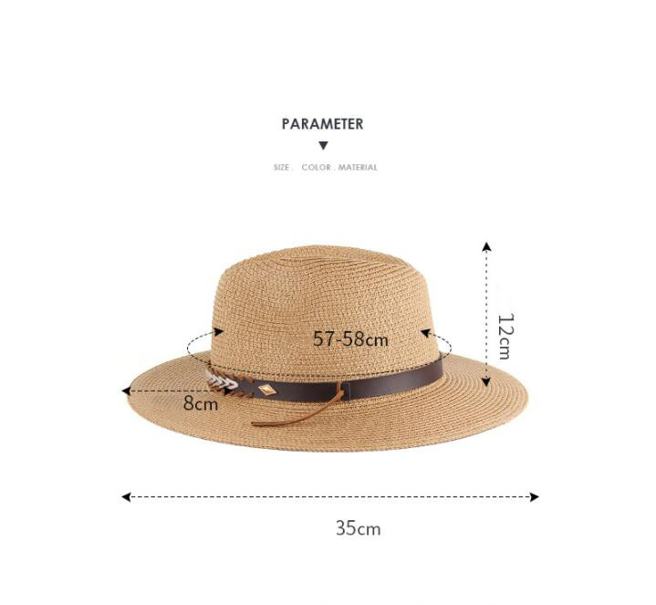 Fashion Outdoor Travel Sunshade Straw Beach Hat view 2