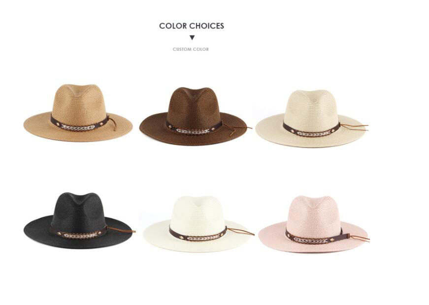 Fashion Outdoor Travel Sunshade Straw Beach Hat view 3