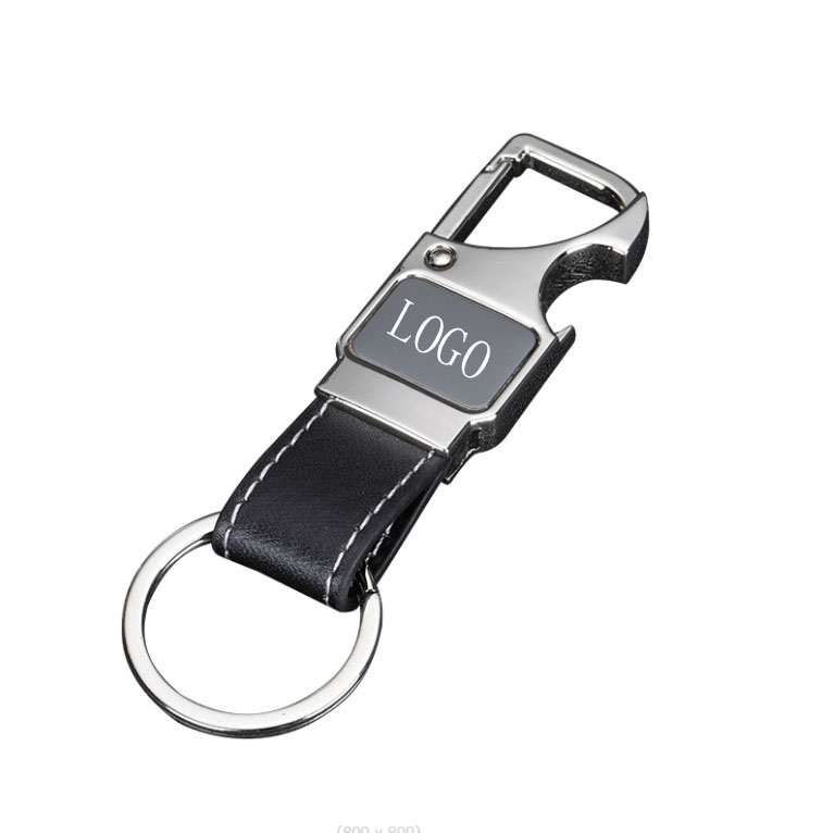 Metal Pu Key Chain With Bottle Opener/Key Tag/Key Holder