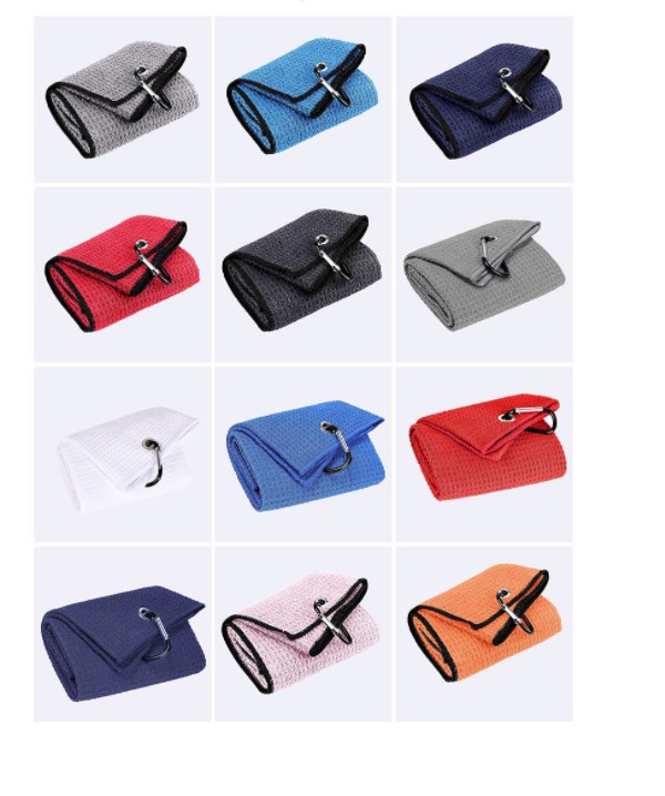 Microfiber Waffle Pattern Golf Towel With Clip 23 5/8" L x 15 3/4" W. view 4