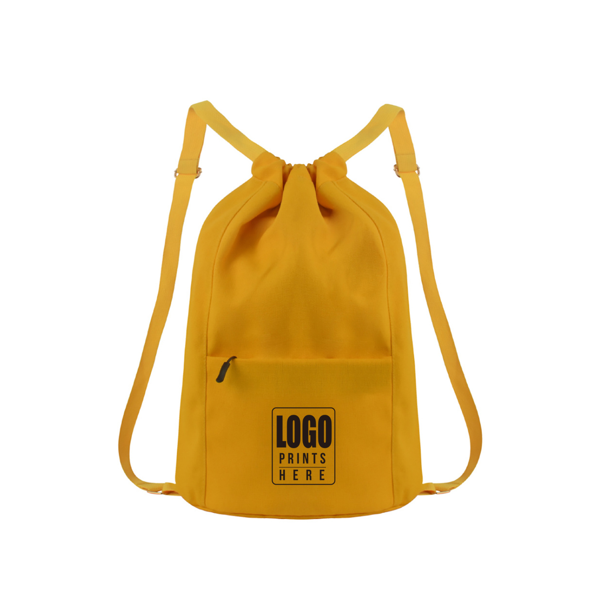 Canvas Drawstring Backpack w/ Zipper Pocket view 2