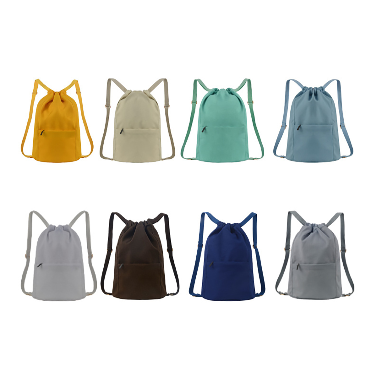 Canvas Drawstring Backpack w/ Zipper Pocket view 4