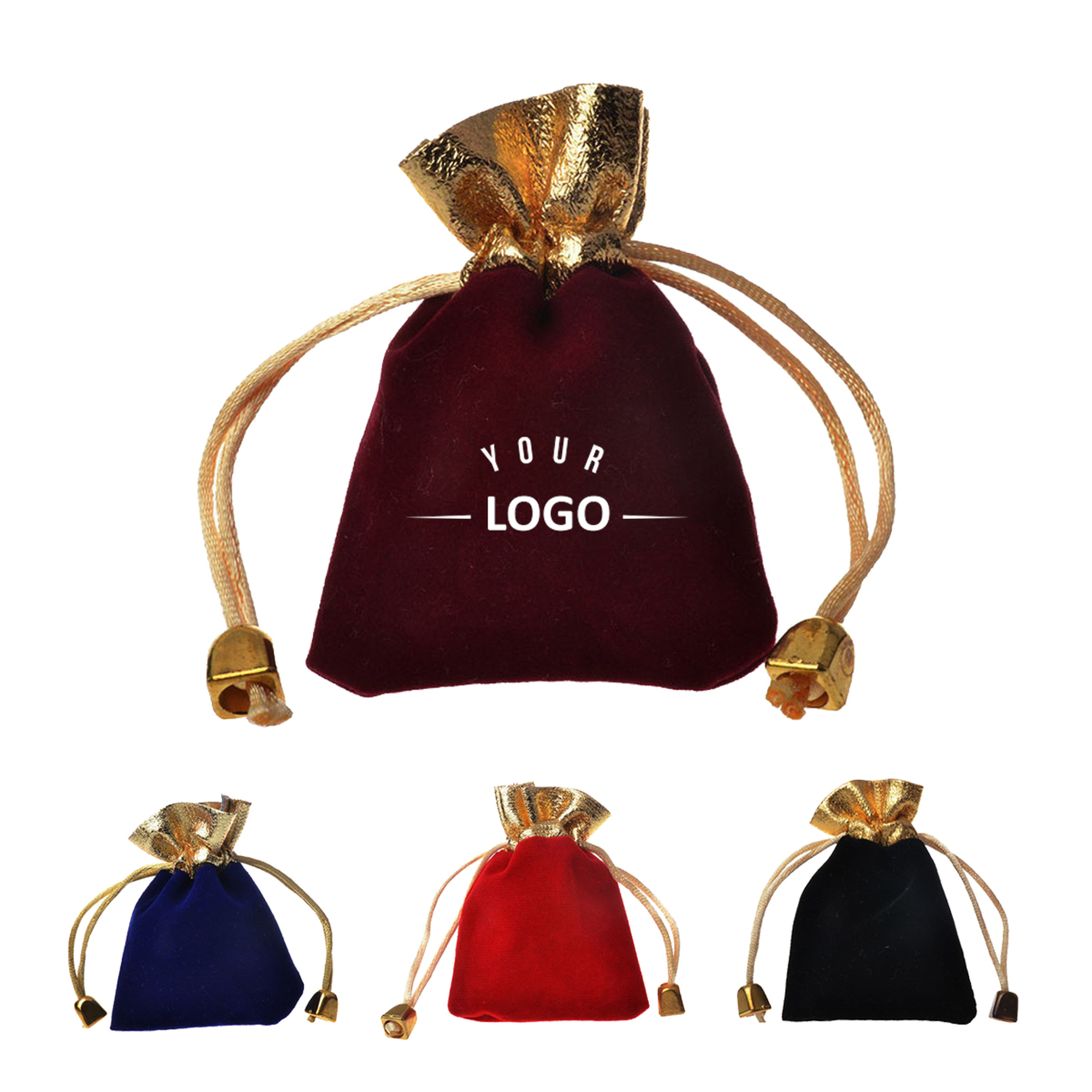 2 Tone Colors Flannel Drawstring Bag