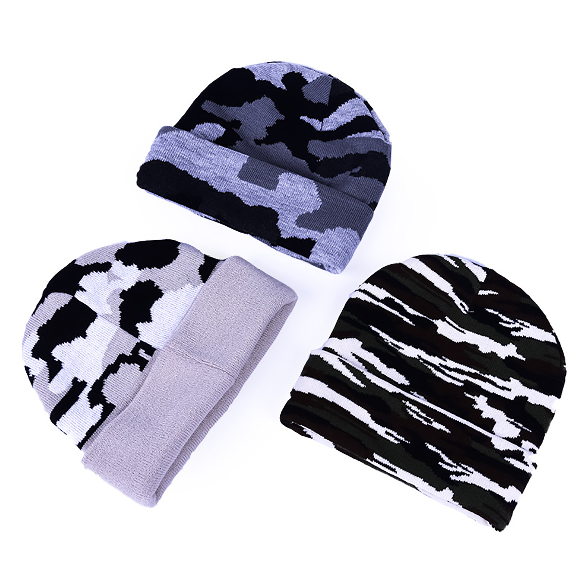 Camo Short Knit Beanie view 2