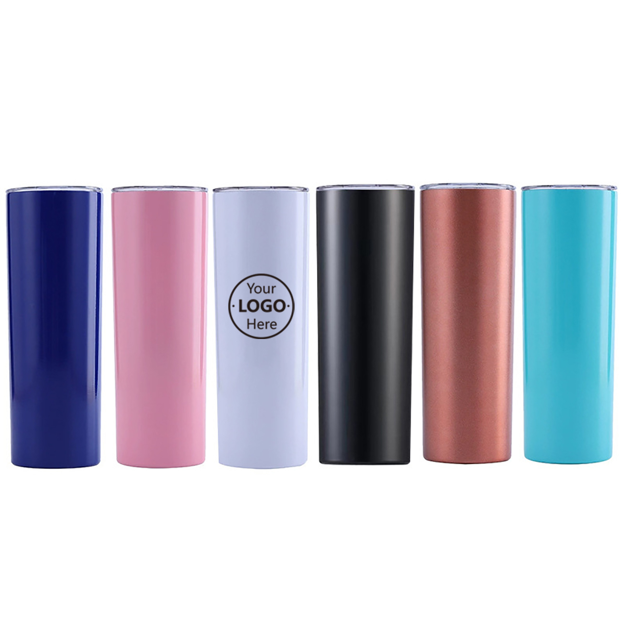 20 Oz Stainless Steel Straight Water Bottle With Straw