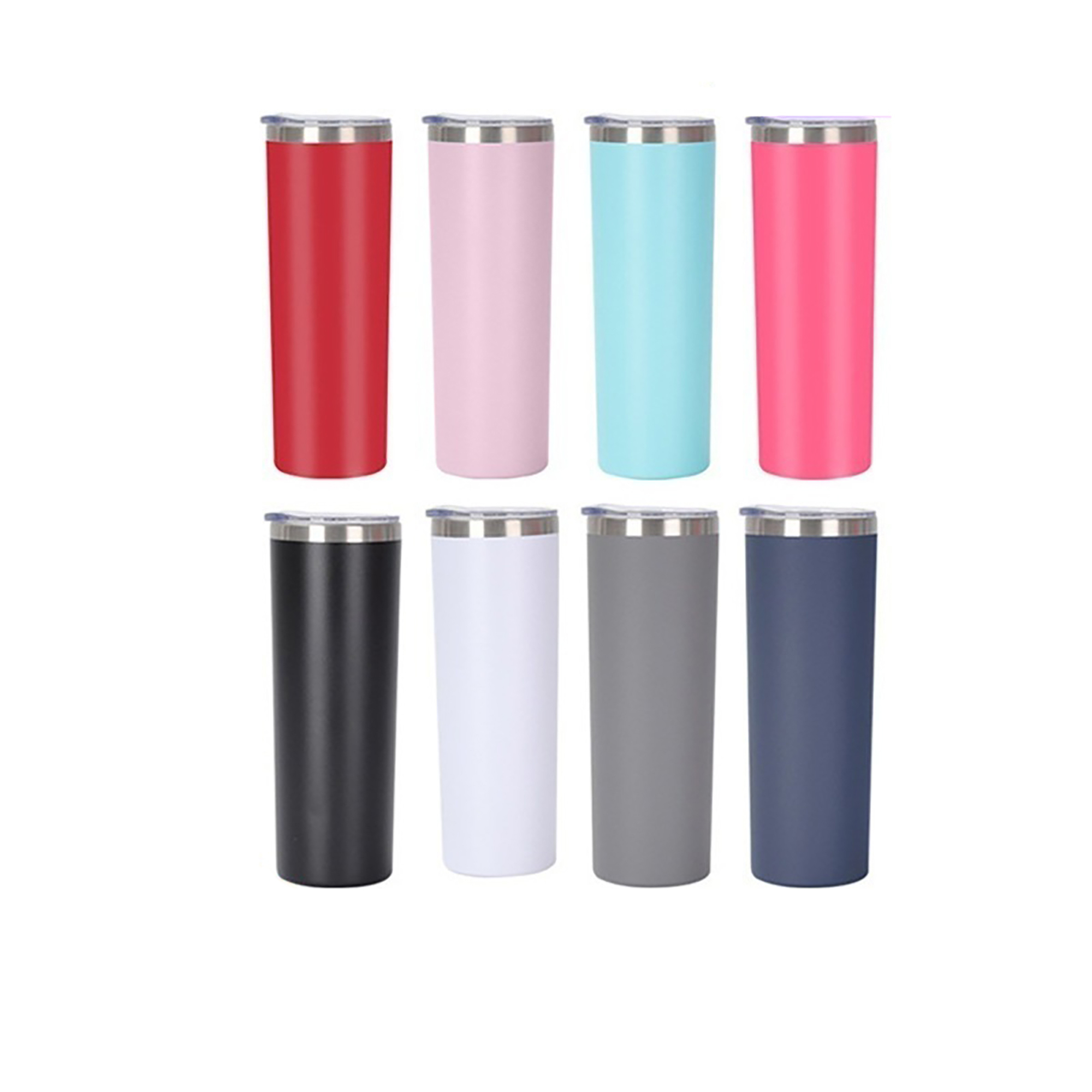 20 Oz Stainless Steel Straight Water Bottle With Straw view 2