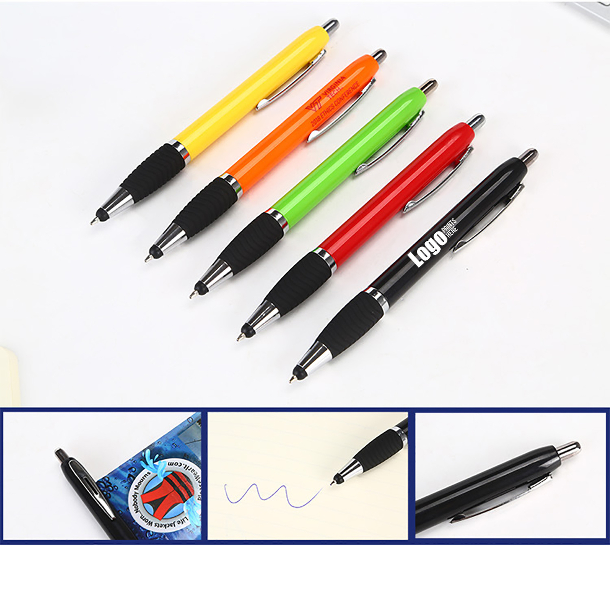 Plastic Banner Pen w/ Stylus