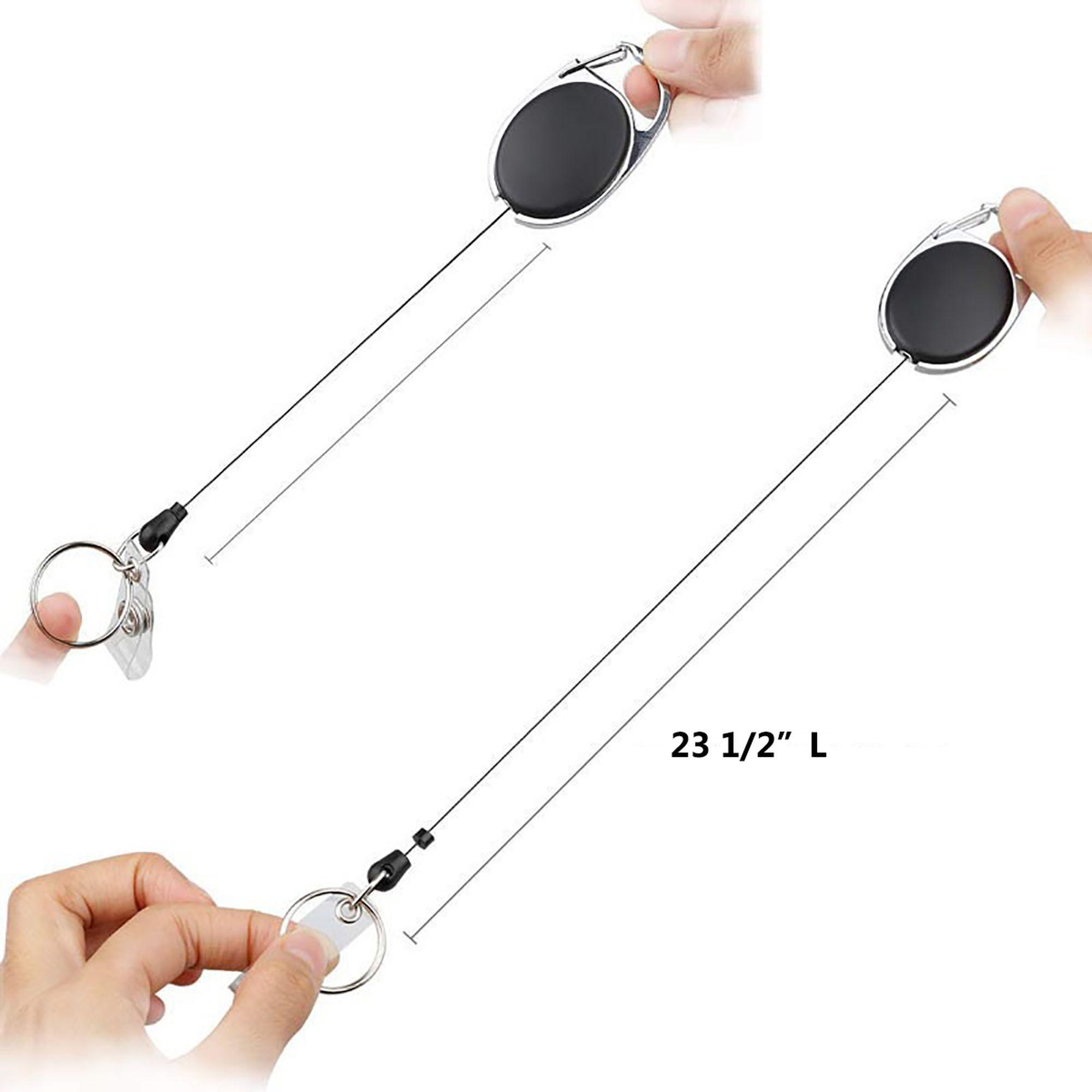 Retractable Reels Keychain w/ Badge Holder view 3