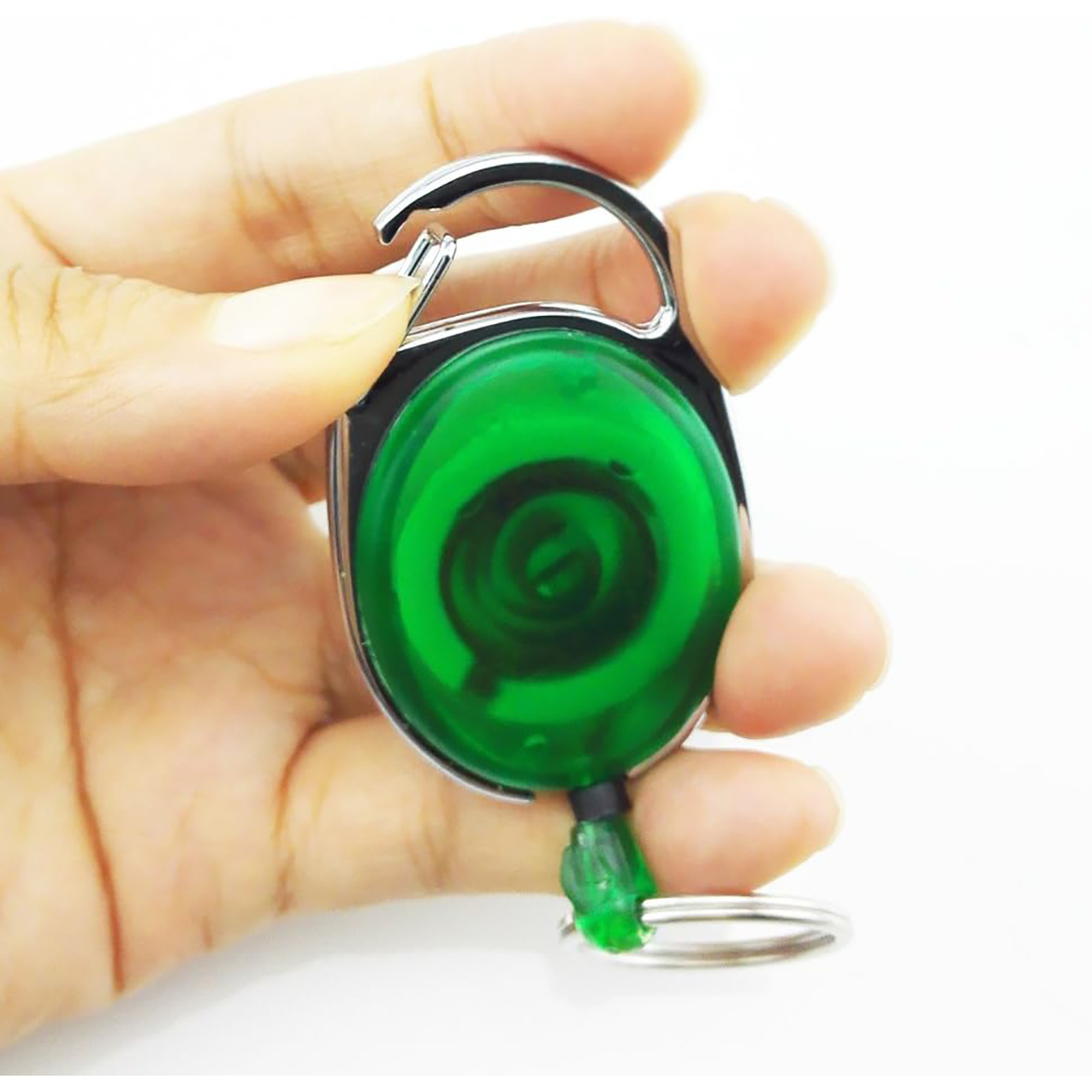 Transparent Retractable Keychain w/ Badge Holder view 2