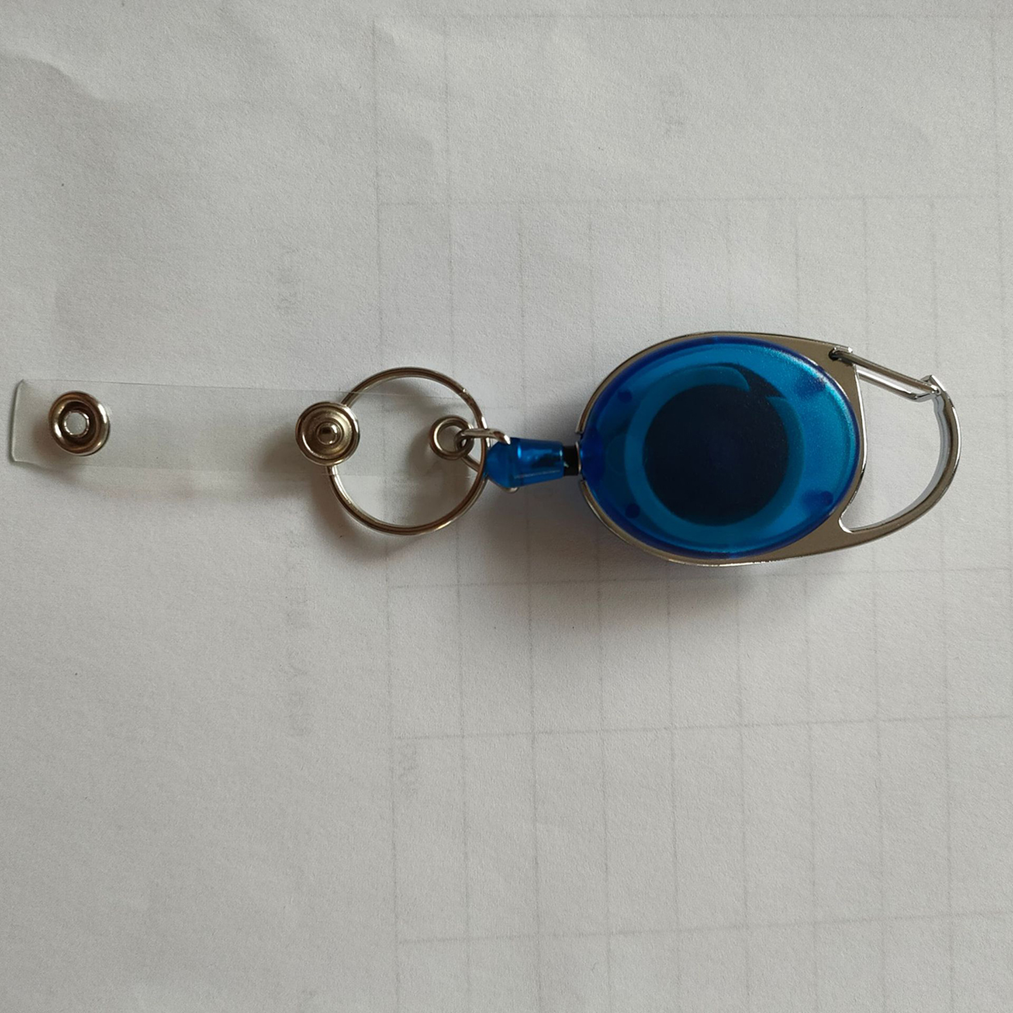 Transparent Retractable Keychain w/ Badge Holder view 3