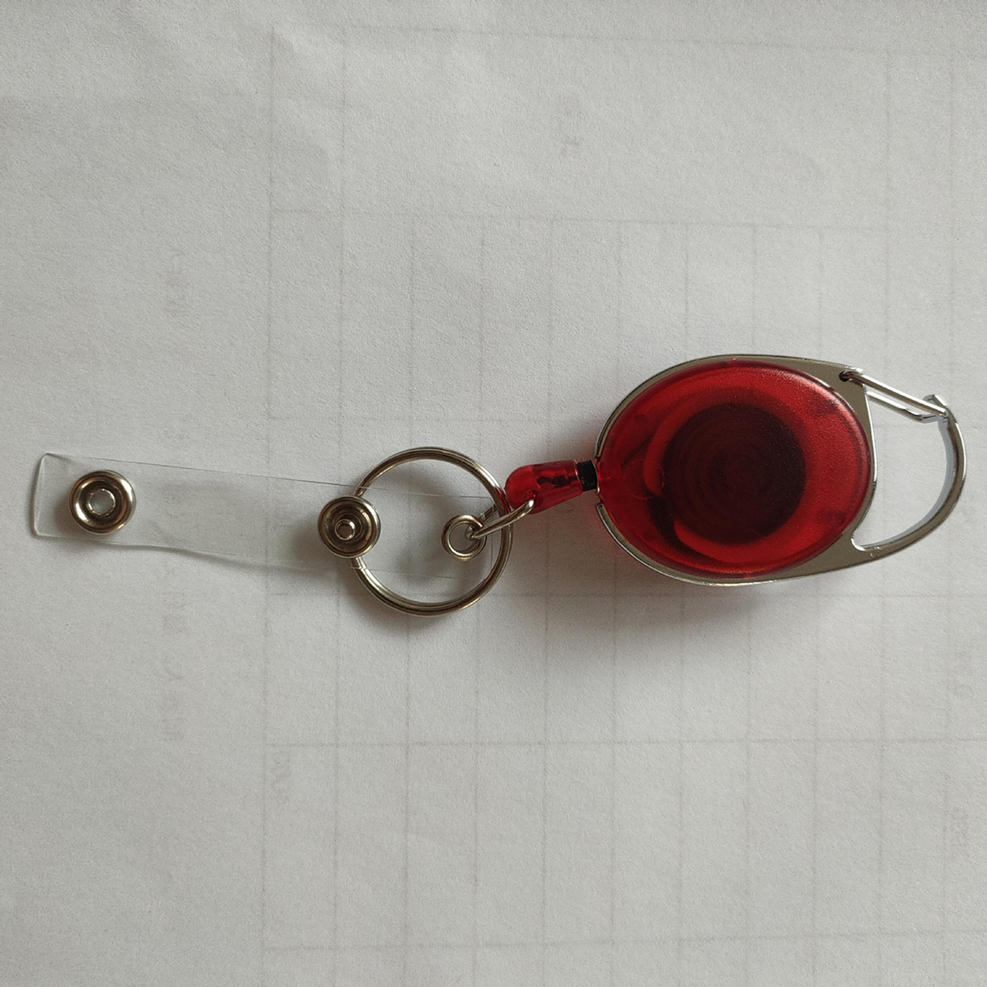 Transparent Retractable Keychain w/ Badge Holder view 4