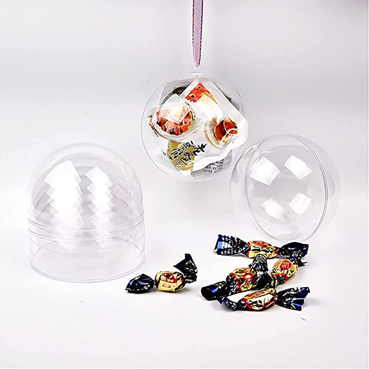 Clear Christmas Ornaments Fillable Ball view 2