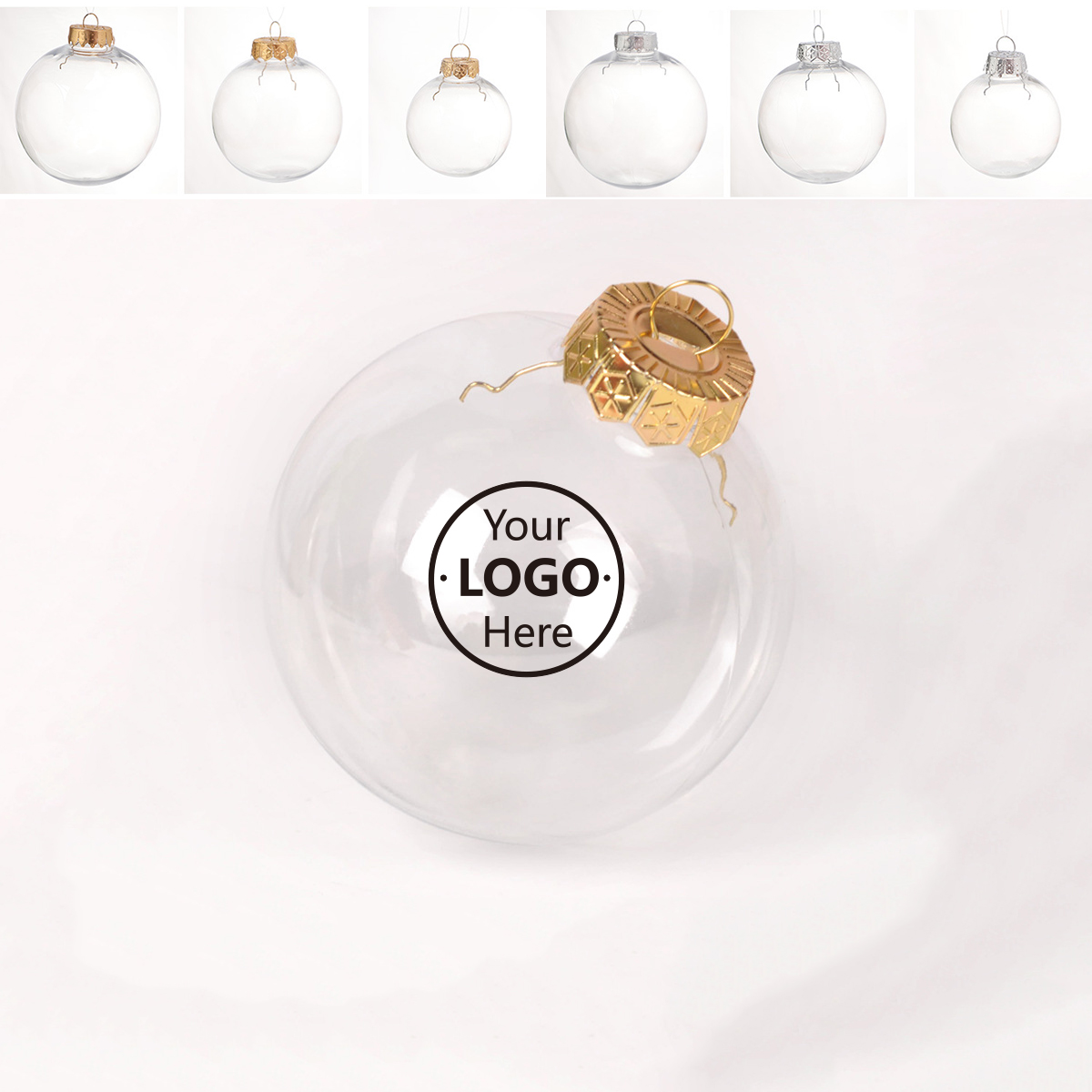 Golden Top Christmas Ornaments Fillable Ball
