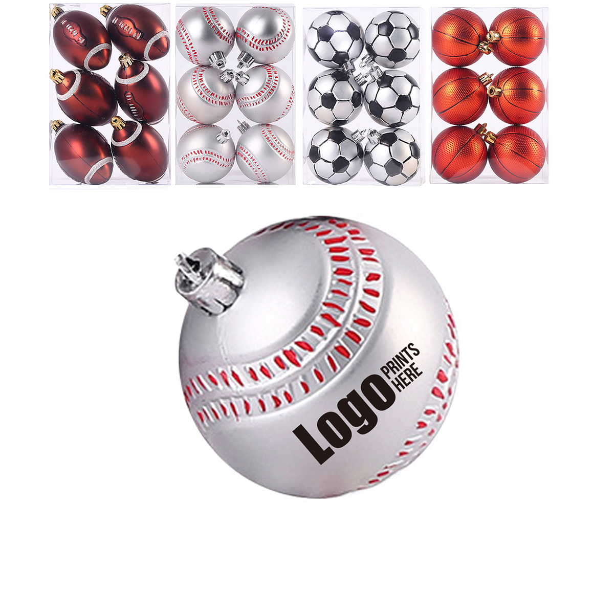 Sports Ball Shaped Party Ornaments 6pcs Packing