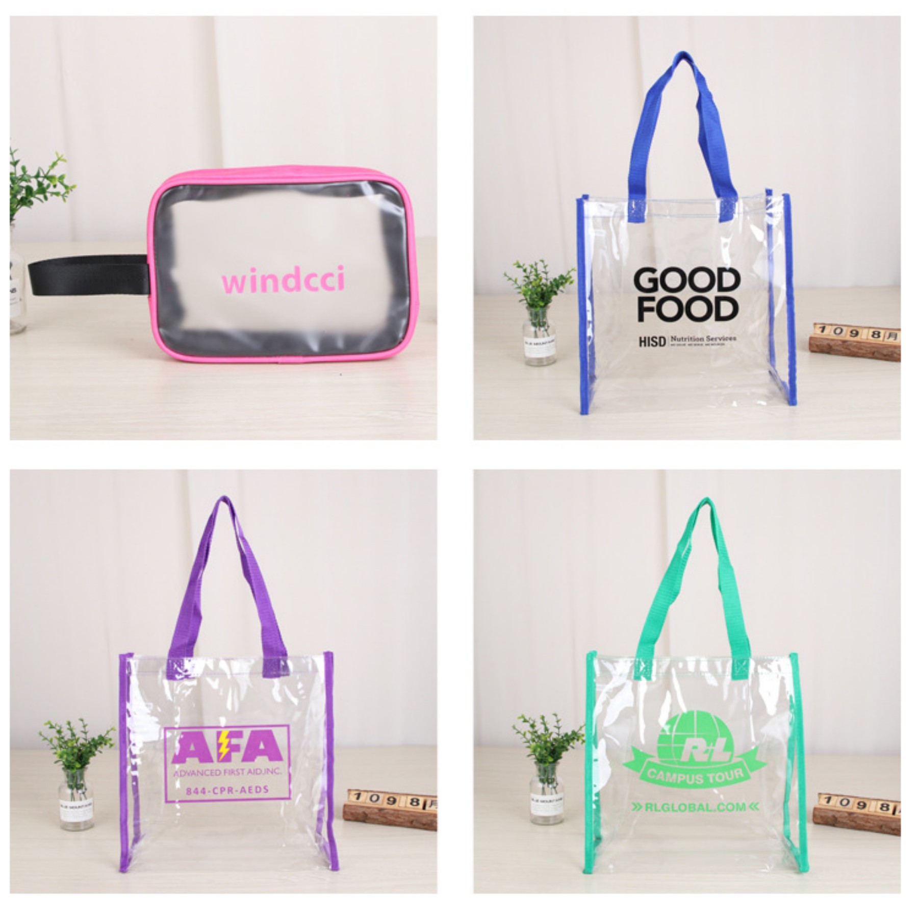 PVC Transparent Backpack Clear Stadium Tote Bag view 2